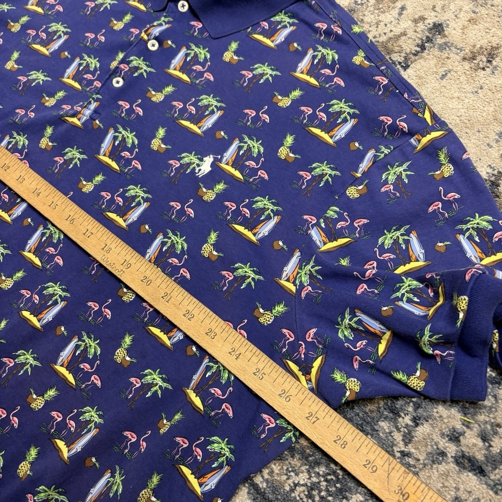 Polo Ralph Lauren Classic Fit Tropical Flamingo Print Knit Shirt 2XB EUC - Picture 5 of 7